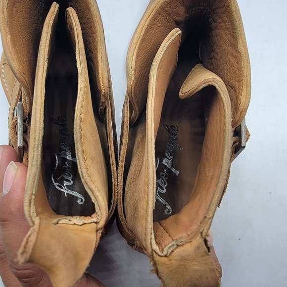 Free People Womens Size 7 Brown Back Loop Ankle Boot Casual Going Out EU 37 - Picture 8 of 13